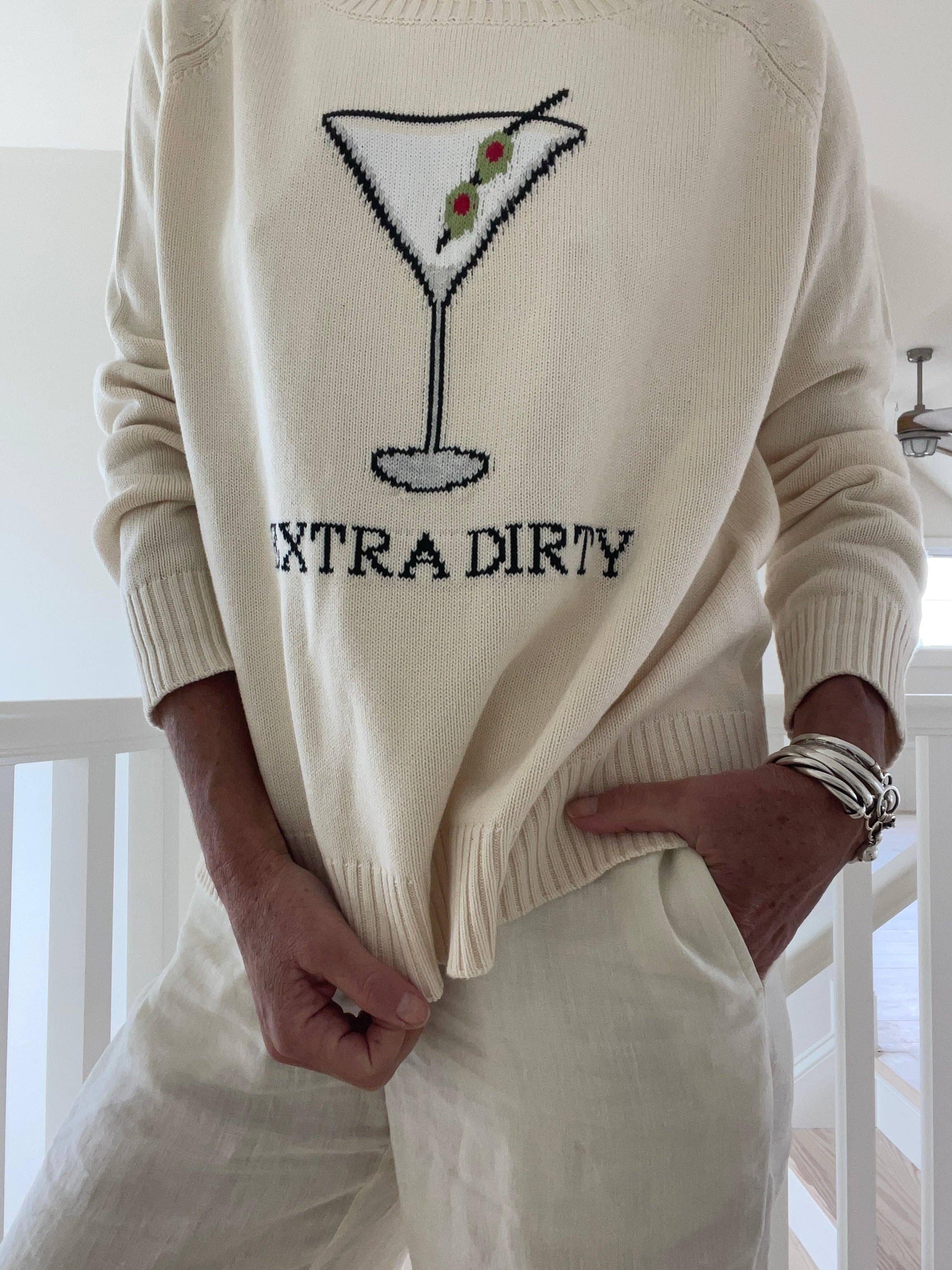 Extra Dirty Martini Cotton Sweater Ivory: M