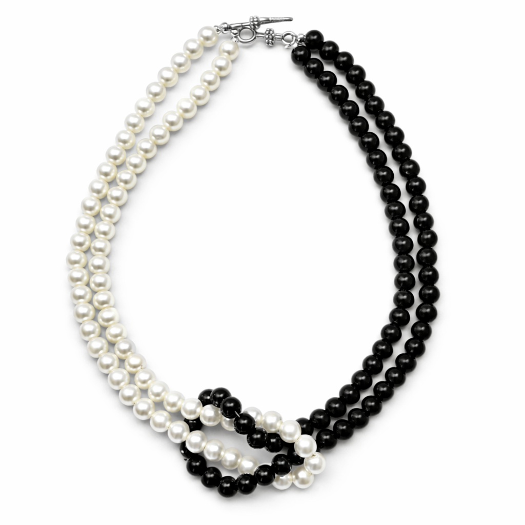 The Classics Pearl and Onxy Infinity Necklace