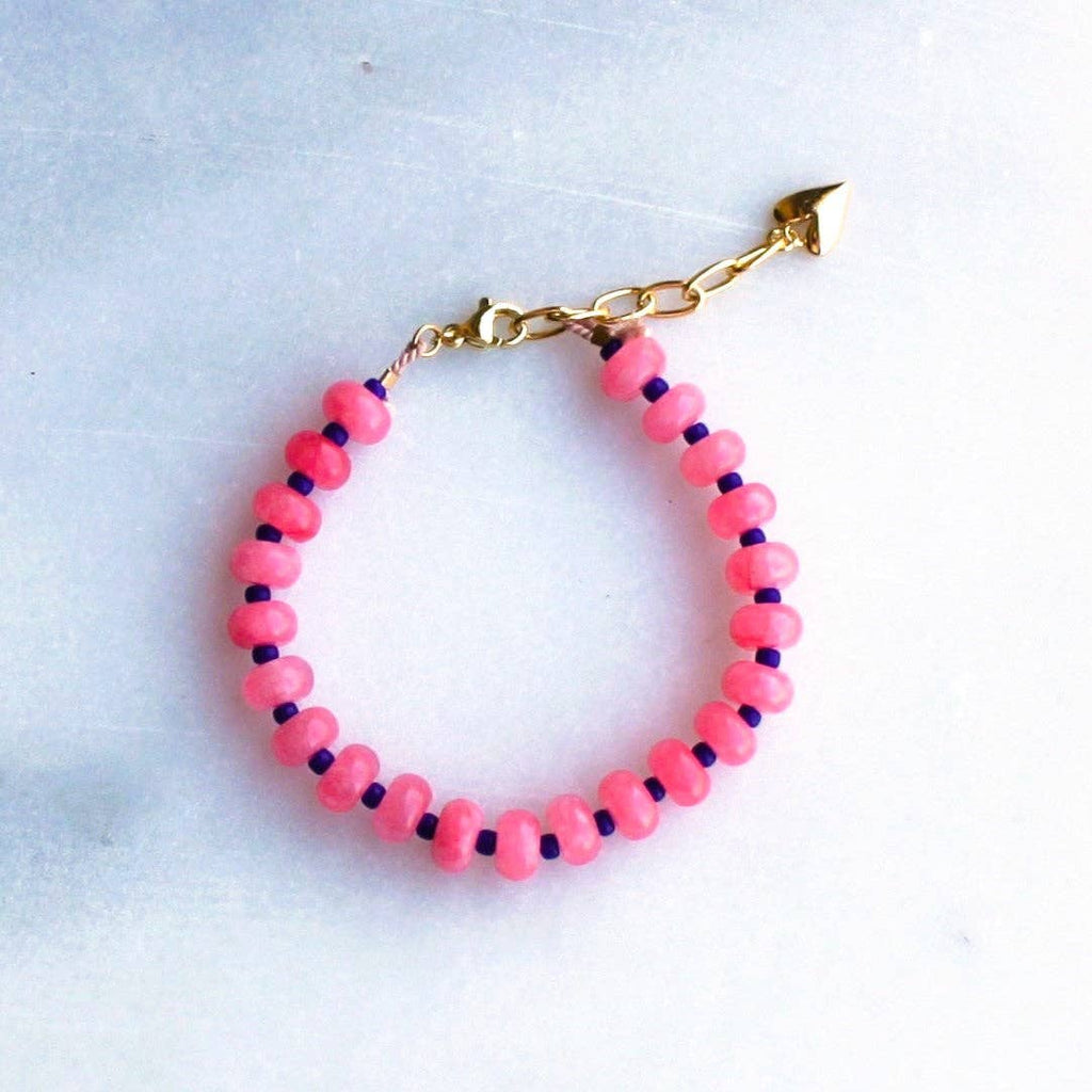 Candy Stone Beaded Bracelet: Aqua