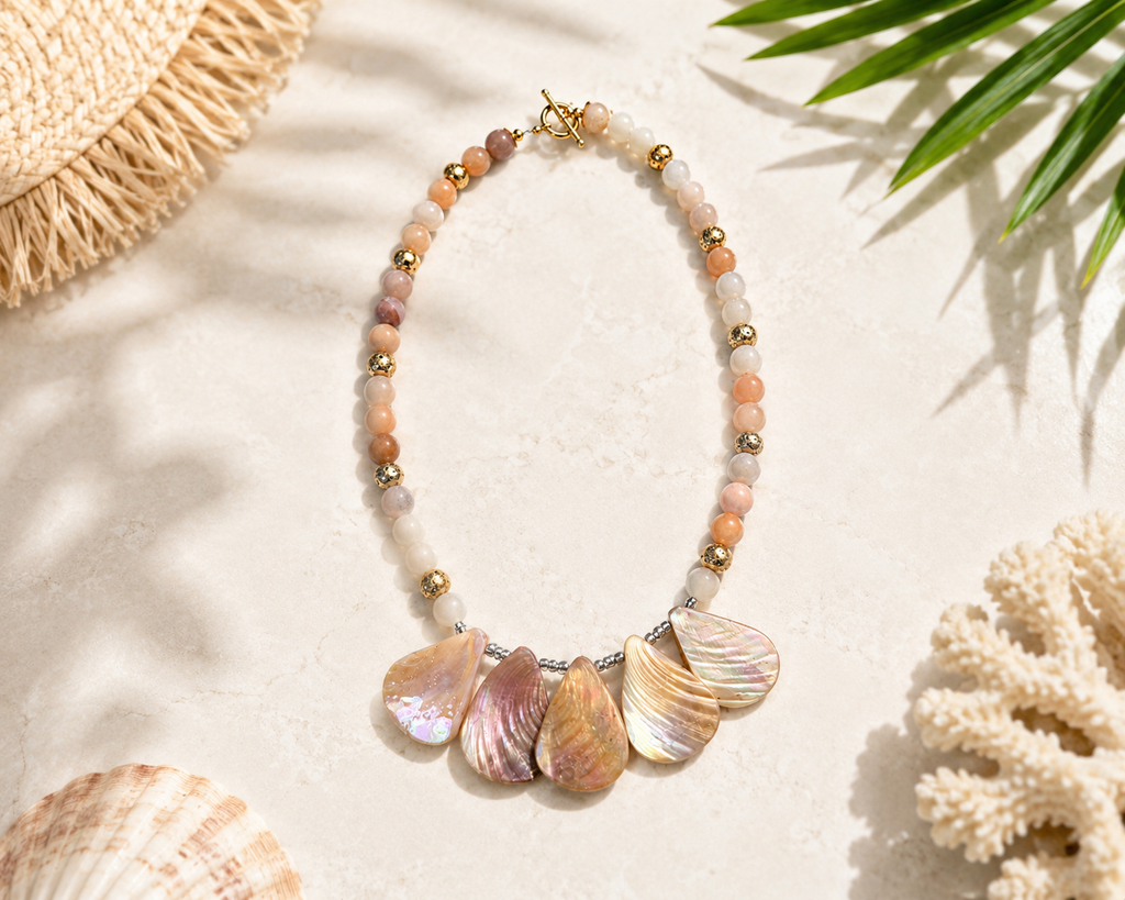 Coastal Moonstone Statement Necklace