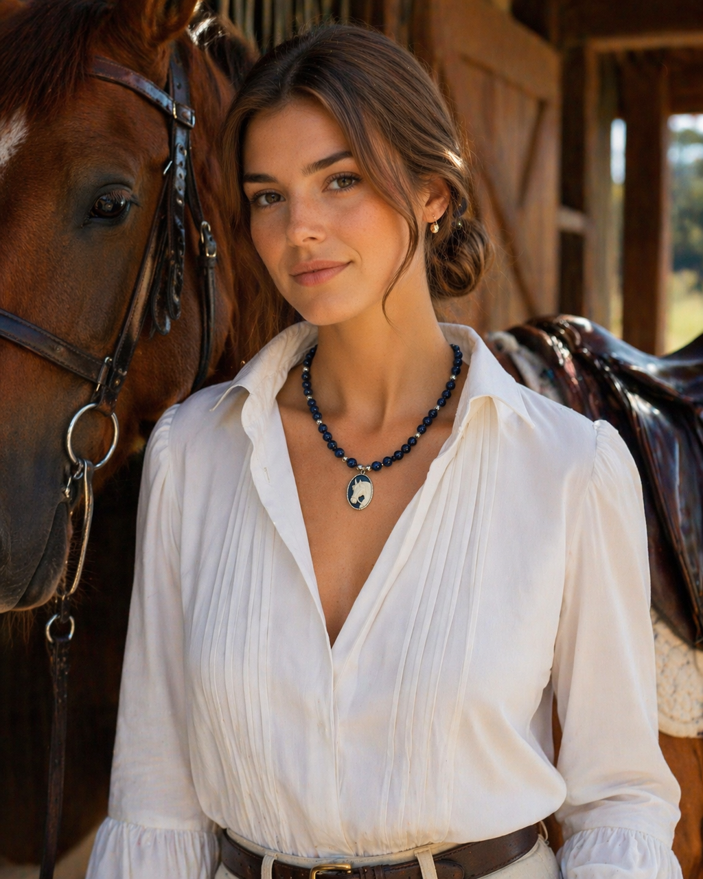 The Midnight Equestrian Cameo Necklace