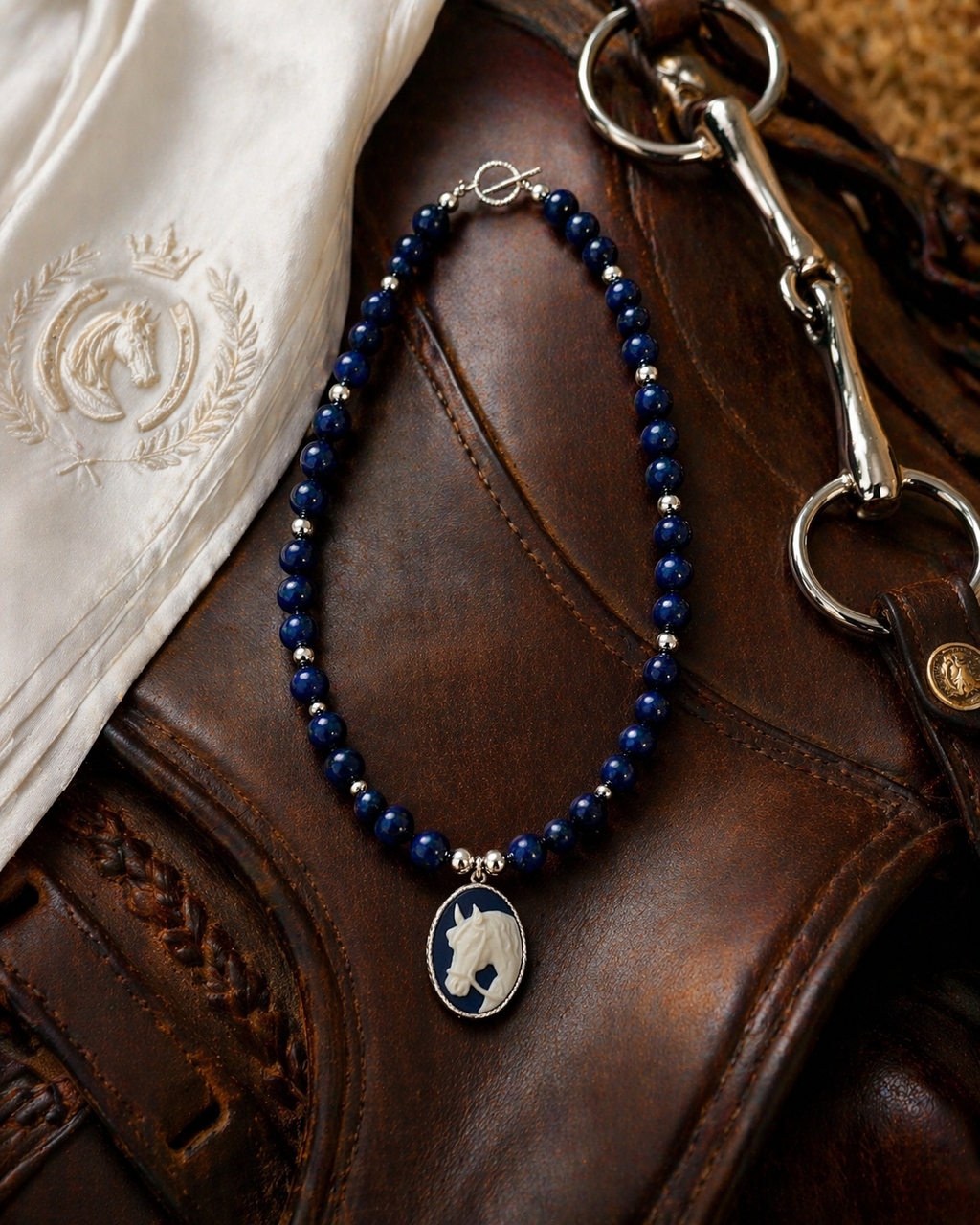 The Midnight Equestrian Cameo Necklace