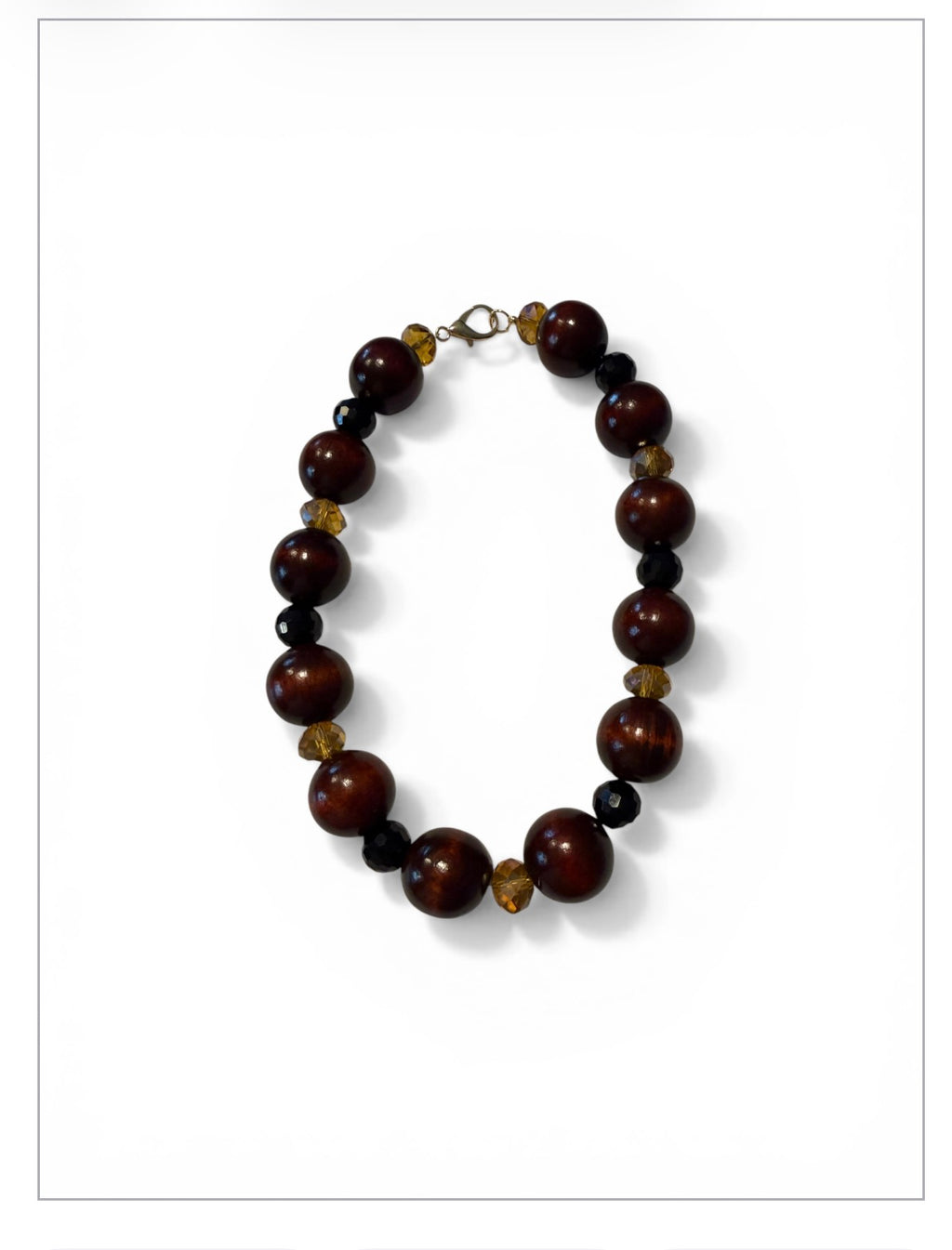 The Wilma Brown Beads with Amber and Black Accents