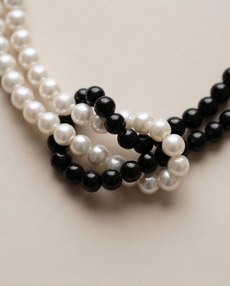 The Classics Pearl and Onxy Infinity Necklace