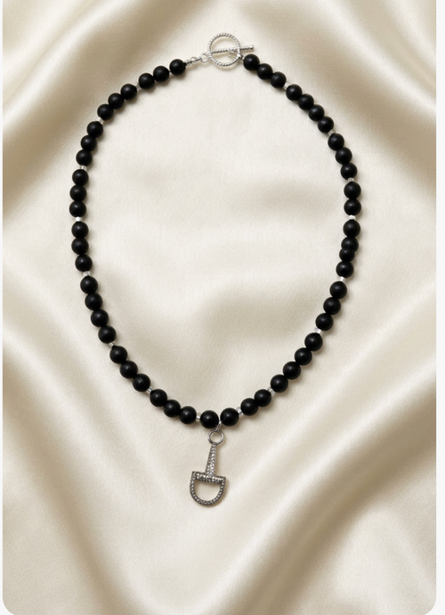 Equestrian Chic Pave Diamond Bit Necklace