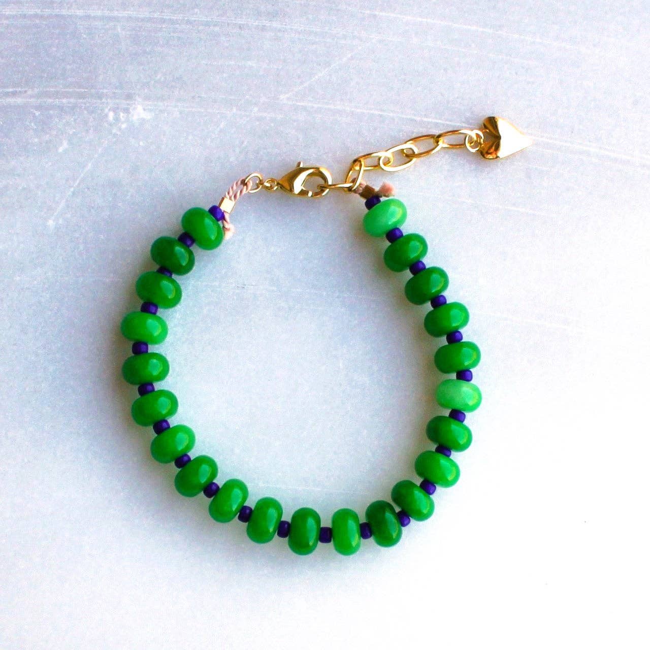 Candy Stone Beaded Bracelet: Dark Pink