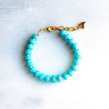 Candy Stone Beaded Bracelet: Aqua