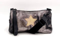 New Nancy Wristlet/ Crossbody Bag: Distressed metallic black/gold star