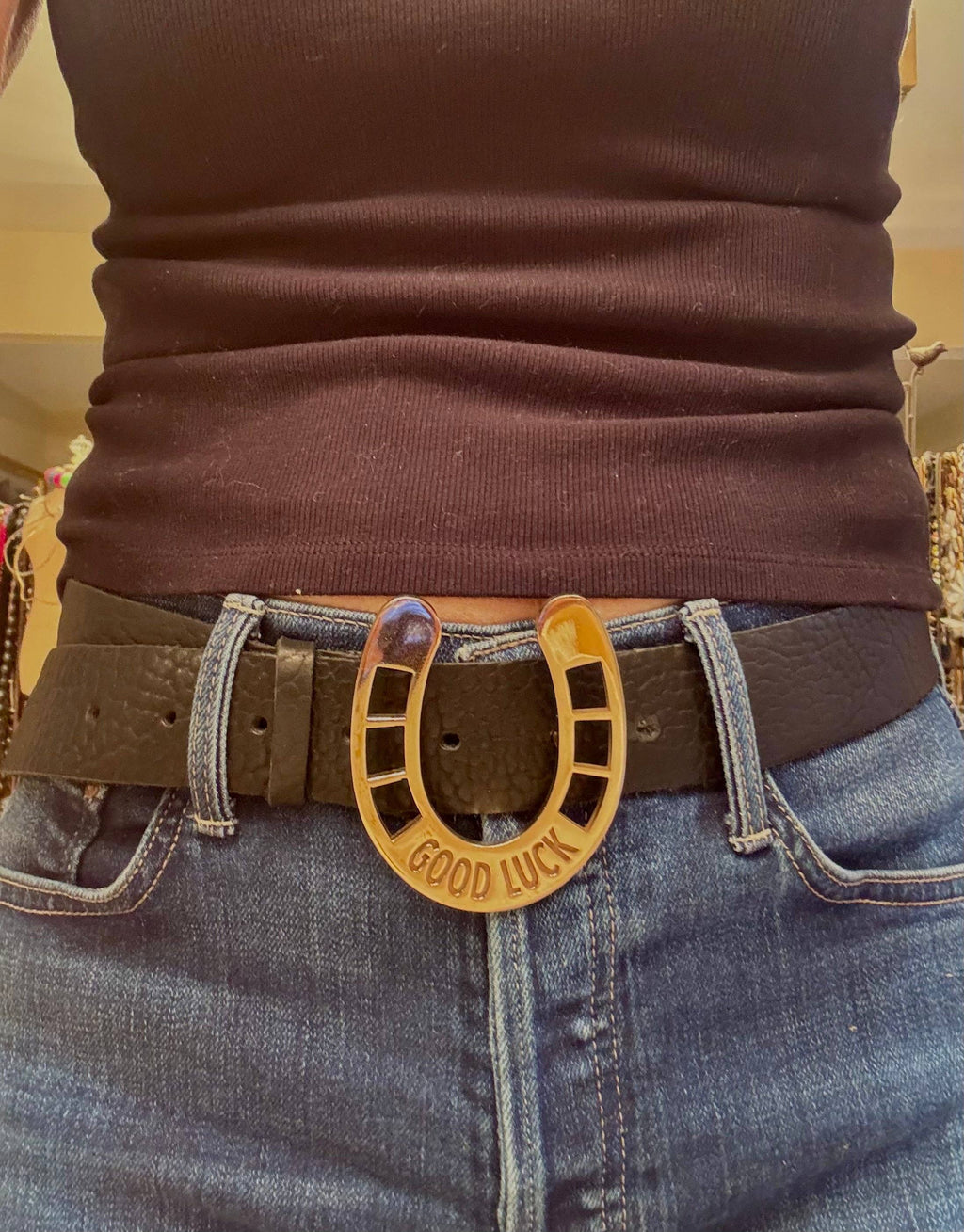 Horseshoe Belt: Black S/M