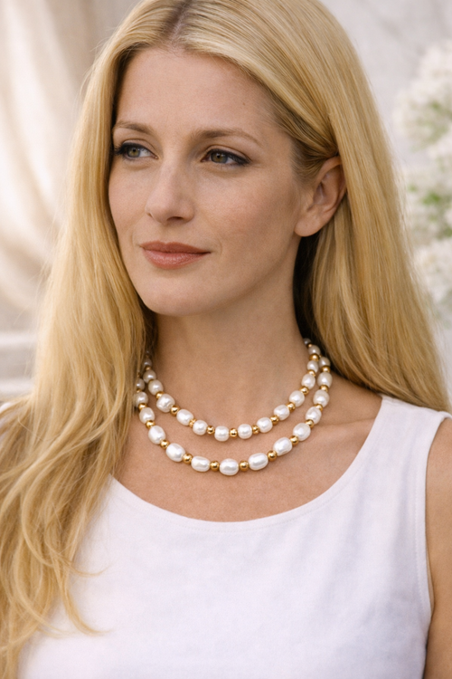 Classic Double Strand Cultured Pearl Necklace